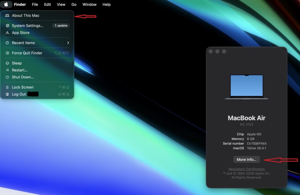 MacBook "More Info"