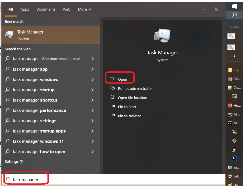 Open Windows Task Manager